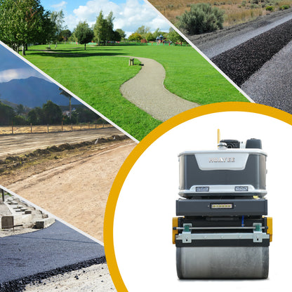 HUAYEE RHY0.8 Tandem Vibratory Road Roller - 0.8 Ton Heavy-Duty Road Compaction Machine