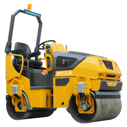 HUAYEE RHY1.5 Tandem Vibratory Road Roller - 1.5 Ton Ultra-Heavy Professional Road Compactor