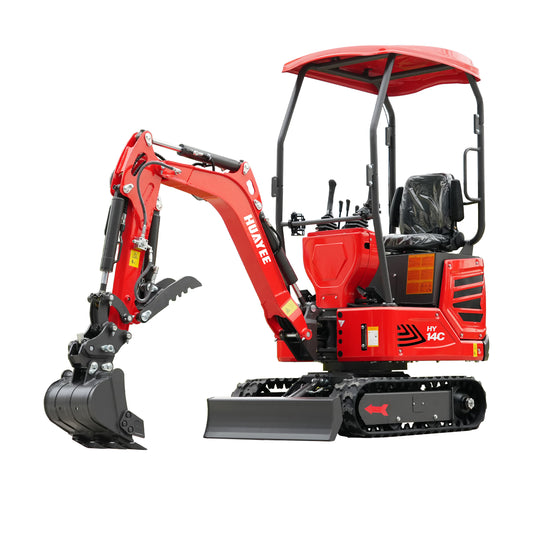 HUAYEE HY14C | Mini Excavator with Hydraulic Thumb & Side Swing Boom - 13.5hp B&S Engine