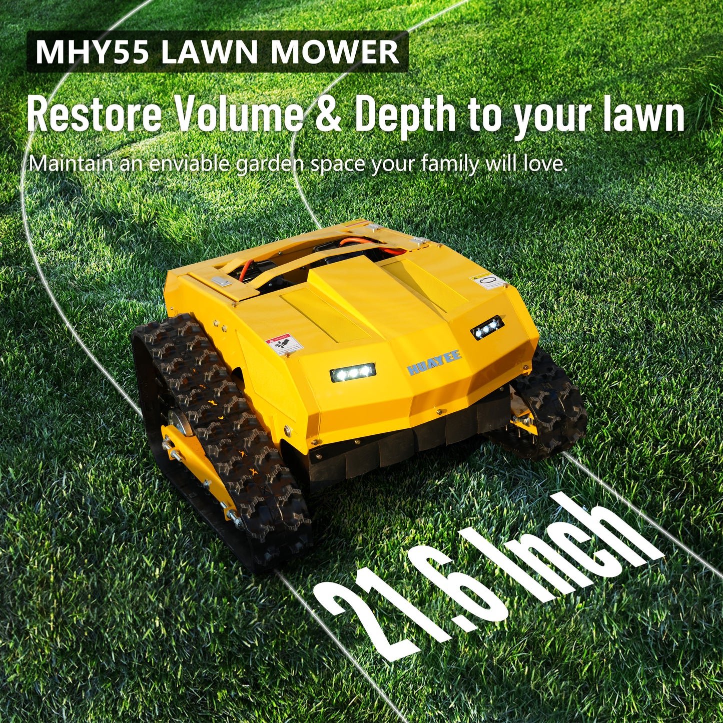 MHY55 Compact Remote Control Tracked Lawn Mower - 9HP LONCIN Gas Engine, 550mm Mowing Width