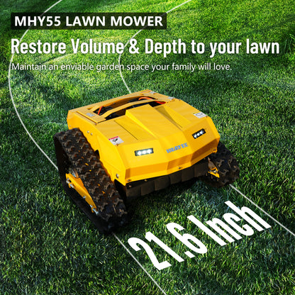 MHY55 Compact Remote Control Tracked Lawn Mower - 9HP LONCIN Gas Engine, 550mm Mowing Width