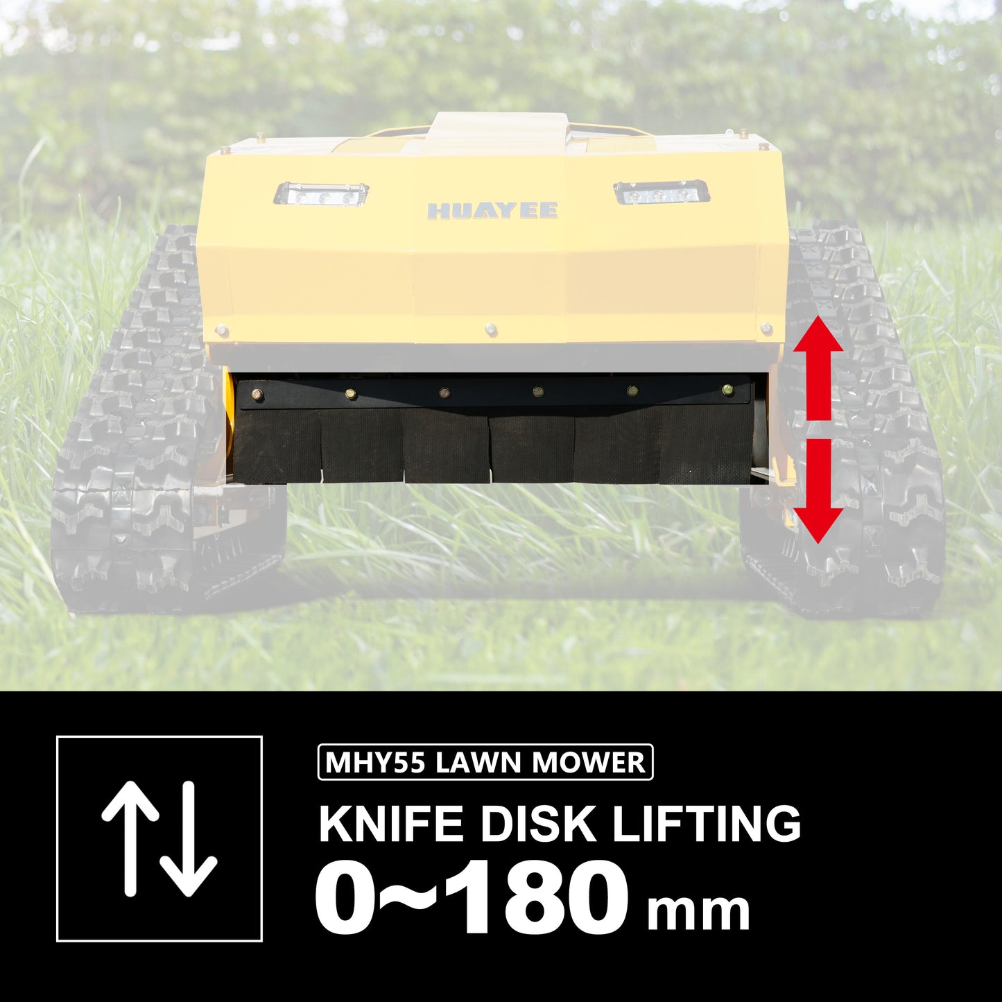 MHY55 Compact Remote Control Tracked Lawn Mower - 9HP LONCIN Gas Engine, 550mm Mowing Width
