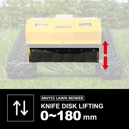 MHY55 Compact Remote Control Tracked Lawn Mower - 9HP LONCIN Gas Engine, 550mm Mowing Width