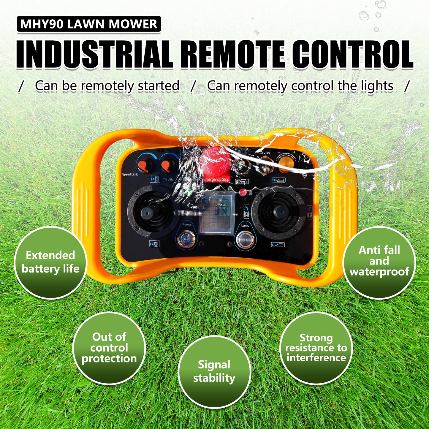 MHY90 Heavy-Duty Remote Control Tracked Slope Mower - 22HP, 900mm Cutting Width | HUAYEE