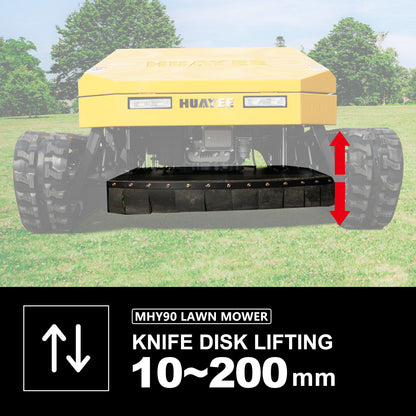 MHY90 Heavy-Duty Remote Control Tracked Slope Mower - 22HP, 900mm Cutting Width | HUAYEE