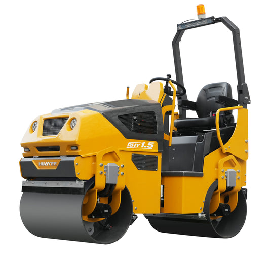 HUAYEE RHY1.5 Tandem Vibratory Road Roller - 1.5 Ton Ultra-Heavy Professional Road Compactor