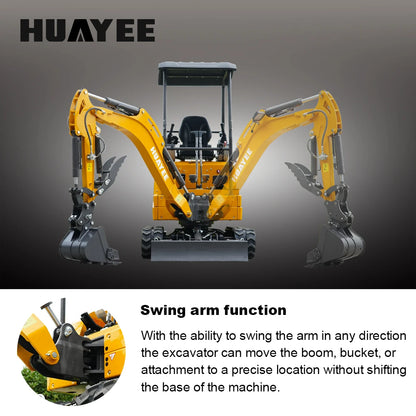 HUAYEE SHY15 | Mini Excavator - 1.5 Ton Compact Excavator with Kubota D722 Engine, 14 HP