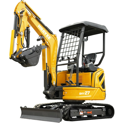 HUAYEE SHY27 Mini Excavator - 2.7 Ton Compact Excavator with Kubota D1105 Engine, 21 HP