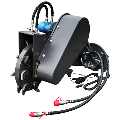 Swinging Stump Grinder for Mini Skid Steers - Hydraulic Stump Cutter w/Mounting Plate