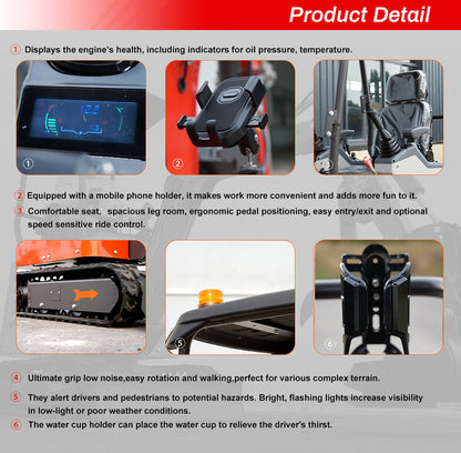 Mini Excavator with 14HP Kubota Engine & Hydraulic Thumb | HUAYEE HY16C
