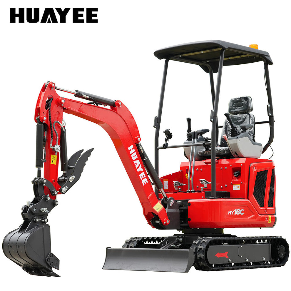 HUAYEE HY16C Mini Excavator | 14HP Kubota Engine, Hydraulic Thumb ...