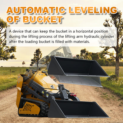 HUAYEE LHY680 Mini Skid Steer Loader - 25HP Kubota Diesel Engine, 780kg Rated Load, 1200kg Lift