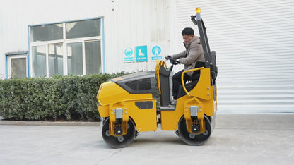 HUAYEE RHY1.5 Tandem Vibratory Road Roller - 1.5 Ton Ultra-Heavy Professional Road Compactor